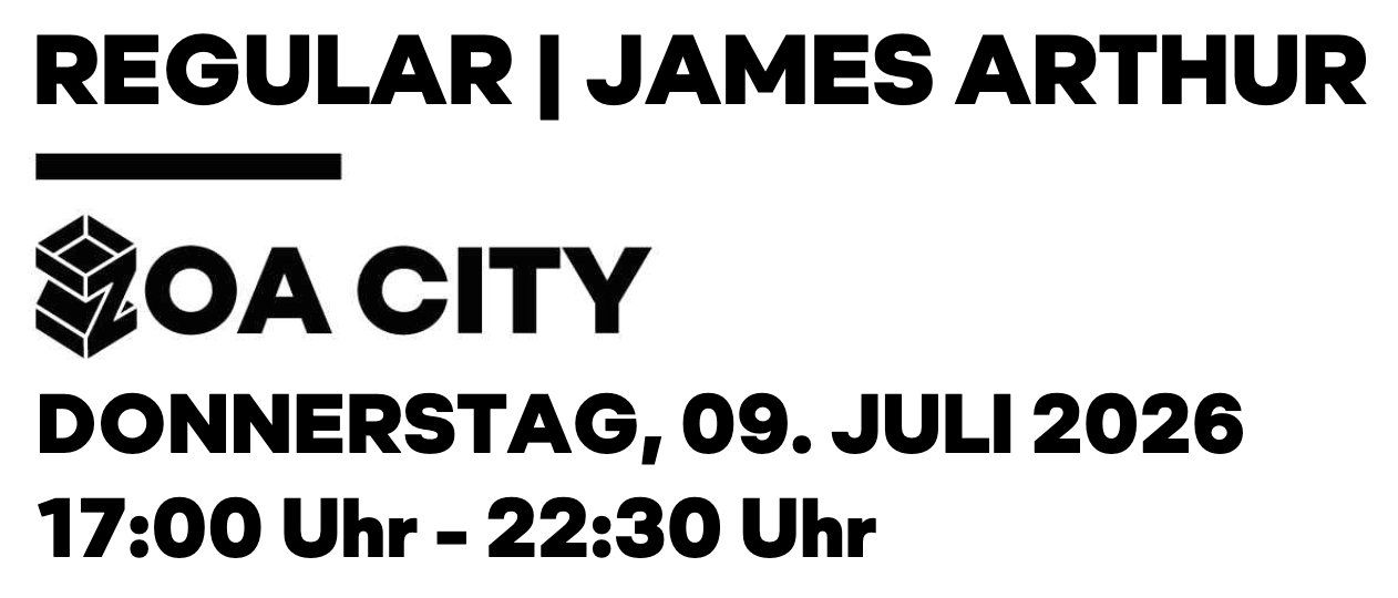 Biglietti: ZOA City Ticket James Arthur 09. Juli – Nuovo (secondo la descrizione) da Rehetobel venduto da Selinaaap 1