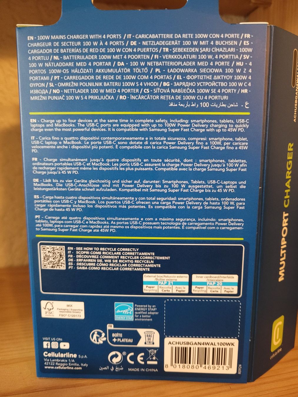 Caricabatterie: Chargeur Multiport - Cellularline Power GAN + / 100W – Nuovo e nell'imballaggio originale da Payerne venduto da tintin08 6