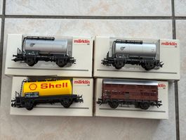 4x Marklin Kesselwagen + 48881 Verschlagwagen