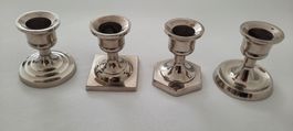 Kerzenständer Set 4 Stück silberfarben Metall gebraucht