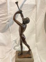 Bronze figurale Skulptur "Flötenspieler"