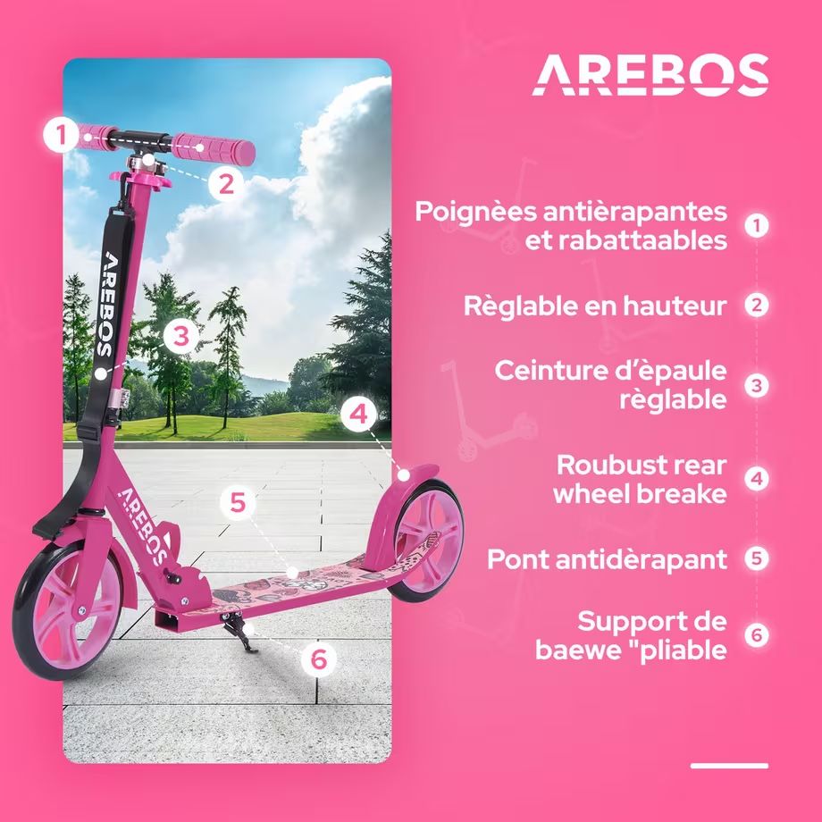 Kickboard: Tretroller Kickroller Cityroller - Pink – Nuovo (secondo la descrizione) da Nebikon venduto da warendiscount 2