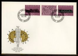 1982, FDC, 100 Jahre Gotthard-Bahn (Nr. 668–669)