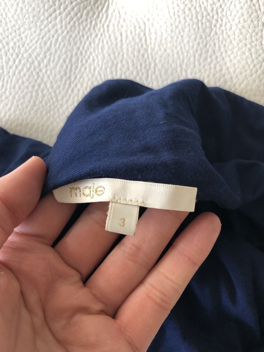 Maje Vestiti: Maje robe bleu marine avec cuir – Nuovo (secondo la descrizione) da Cointrin venduto da sacha1981 3