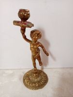 Antiker Kerzenständer Putte Figur Messing 837 Gramm