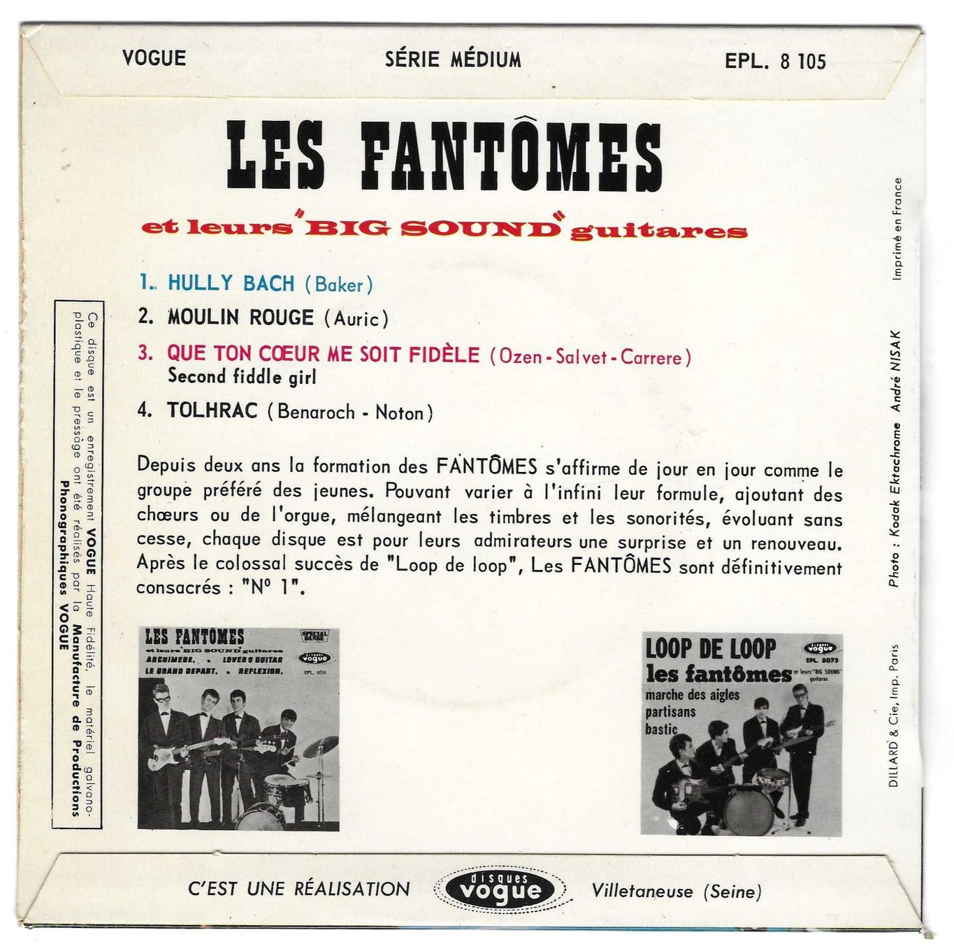 Dischi in vinile: LES FANTÔME  -  HULLY BACH  +  3 – Usato da Bex venduto da Giorgiob 1