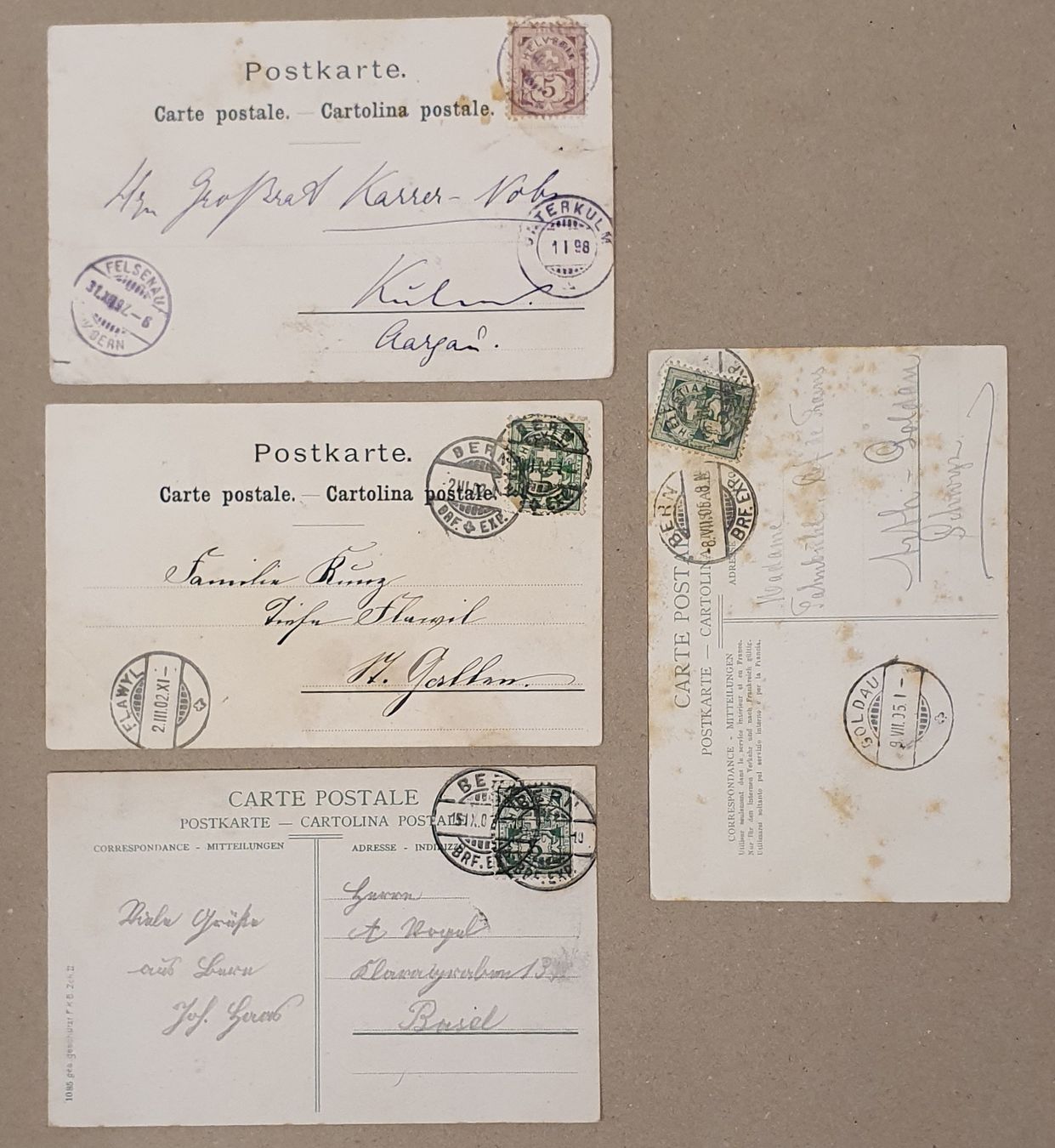 Cartoline postali: 4 Bärenkarten – Usato da Kreuzlingen venduto da Rschweiz1 1