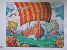 Lustiges Wikinger Puzzle von Larsen, 64 Teile, komplett