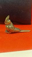 Goldiger Deko-Vogel / Papagei aus Messing, Top Zustand!