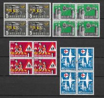 1956: Werbemarken Viererblock Serie Nr.324-327 ETd