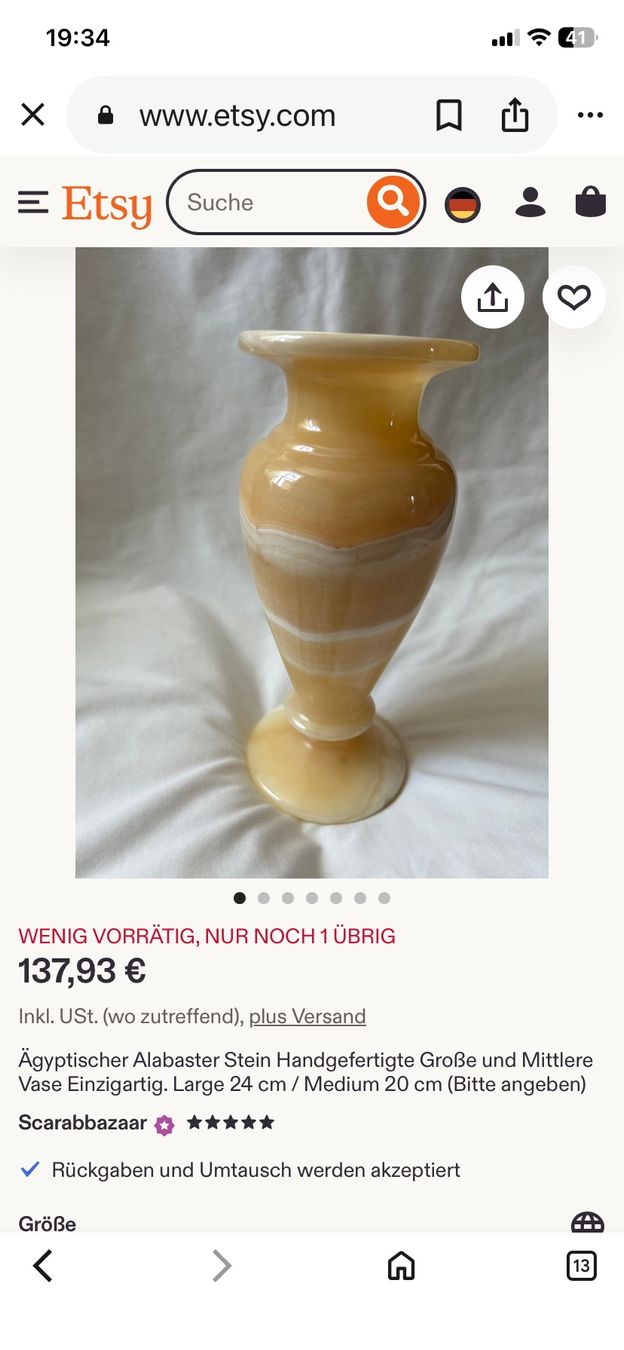 Vasen & Gefässe: Alabastervase Ägypten 8cm – Neu (gemäss Beschreibung) aus Männedorf von Maru83 4