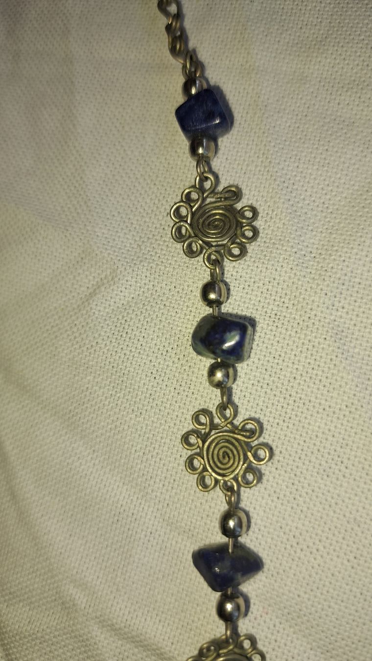 Catenine:  Halskette mit Lapislazuli-Steinen, Vintage Stil – Usato da Kölliken venduto da Upcycling-by-Mc-TAM 2