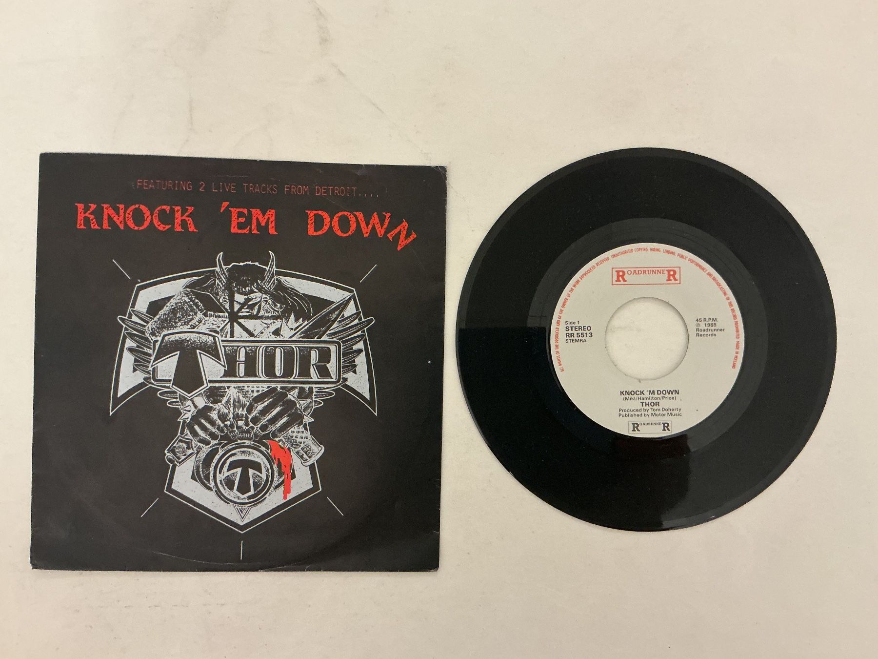 Schallplatten: Thor Single - Knock Em Down - Roadrunner – Gebraucht aus Winterthur von Tumko-Vinyl