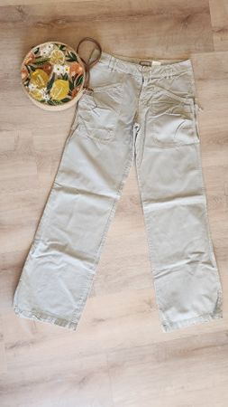 Pantalon vert tilleul LOUISIANA, taille 36 (85cm), coton 