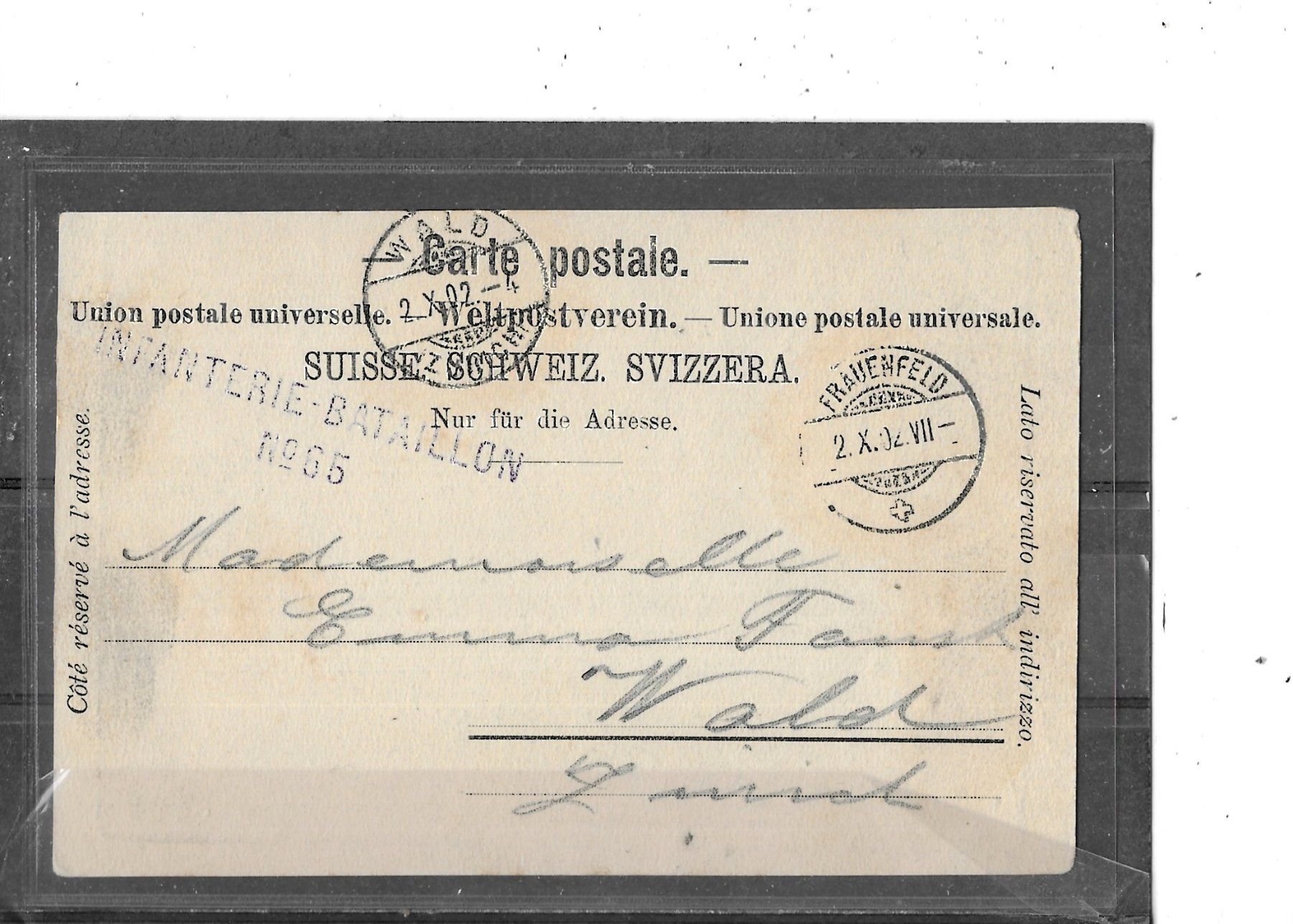 Ansichtskarten: TG Frauenfeld 1902 – Gebraucht aus Schocherswil von Wilare 1