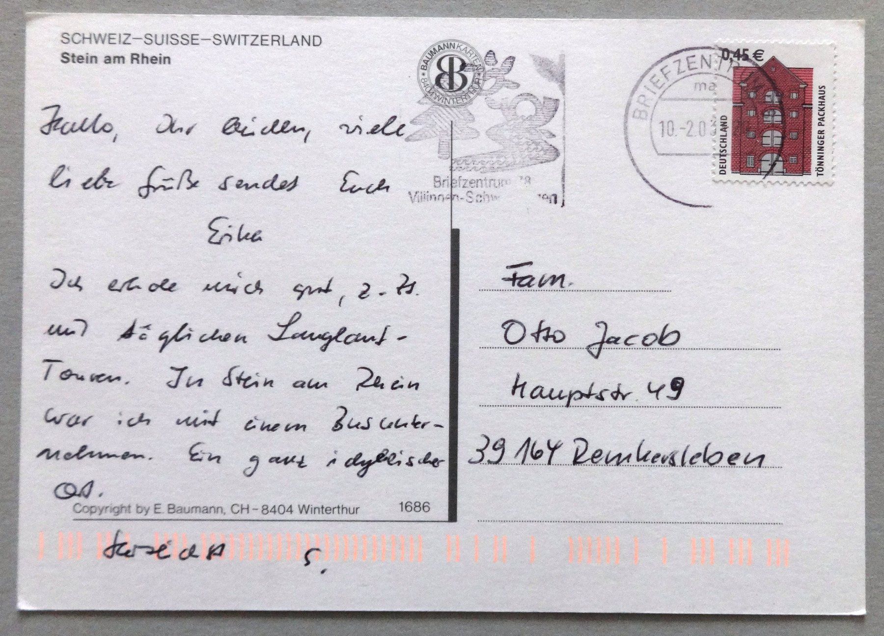 Cartes postales: Stein am Rhein – D'occasion à Fétigny par Billy2miny 1