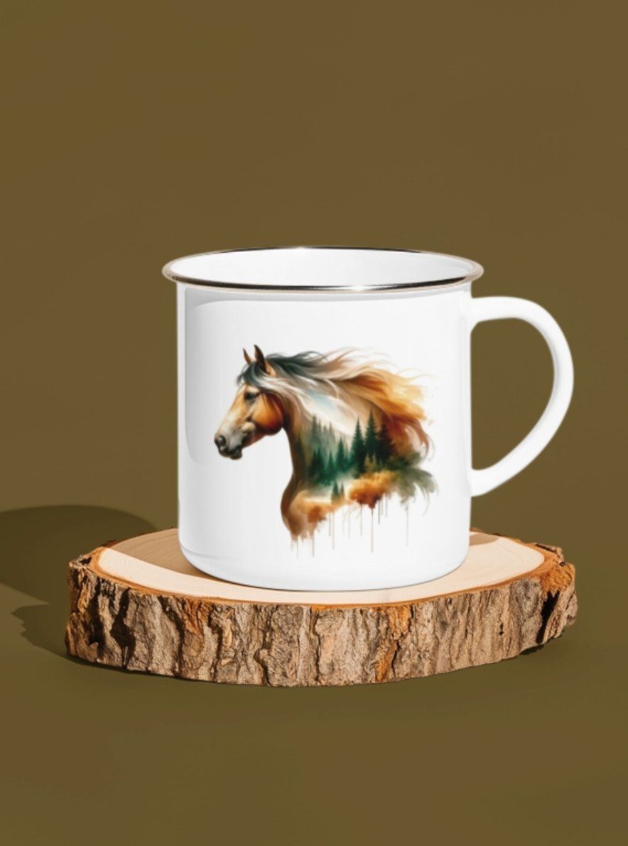 Tassen: Pferd Emaille Tasse NEU – Neu und originalverpackt aus Balsthal von tudorf