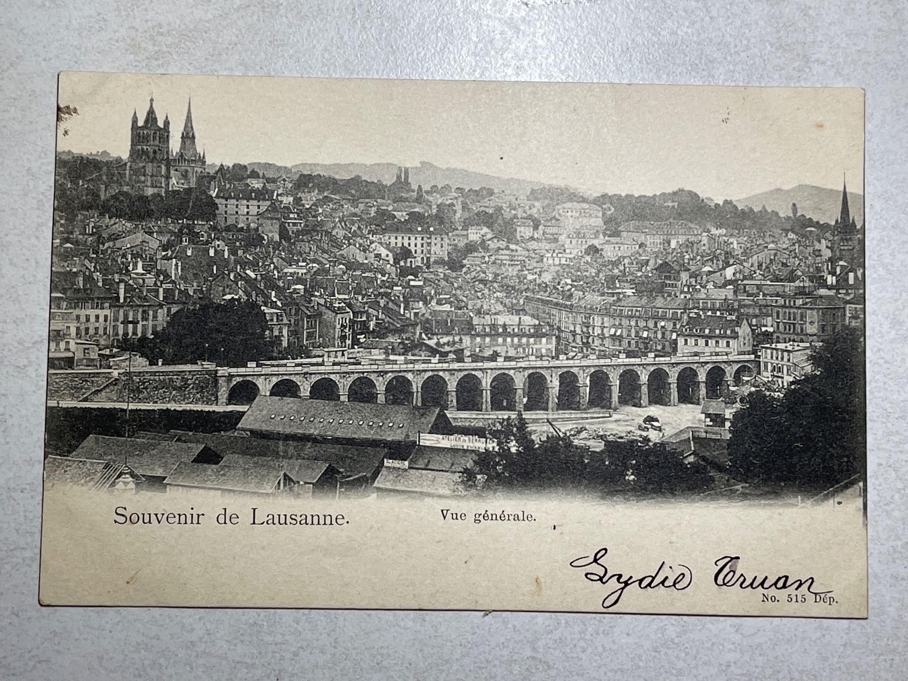 Cartes postales: Antike Ansichtskarte von Lausanne, Souvenir, – D'occasion à Strengelbach par Aschatan5