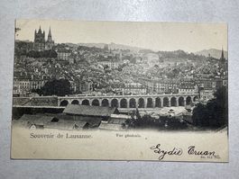 Antike Ansichtskarte von Lausanne, Souvenir,