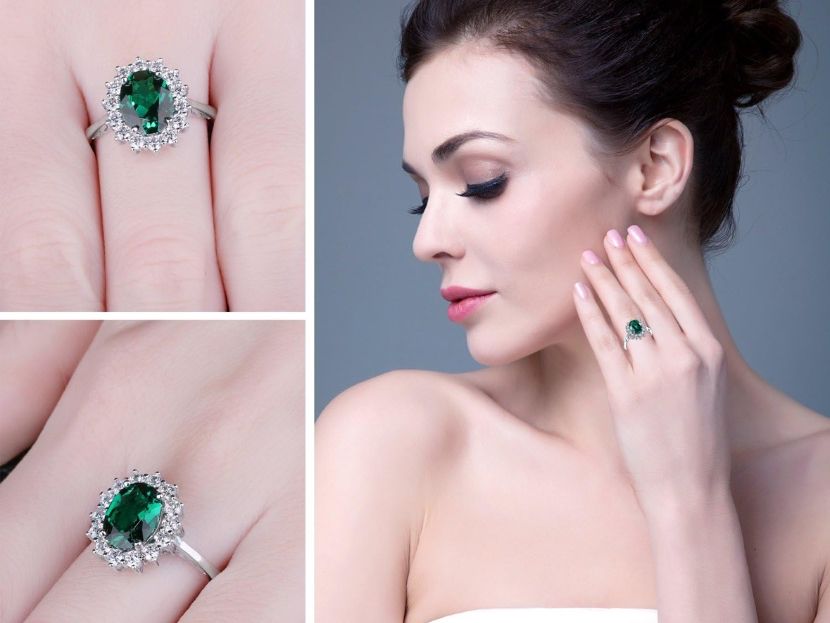 Sonstiger Schmuck: Set Sterling Silver 925 LadyDi ring & earrings Green – Neu und originalverpackt aus Frauenfeld von Vanityroom 6