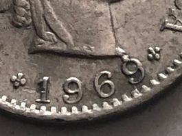 Abart 5 Rp. 1969 mit Stempelriss durch Zahl 9