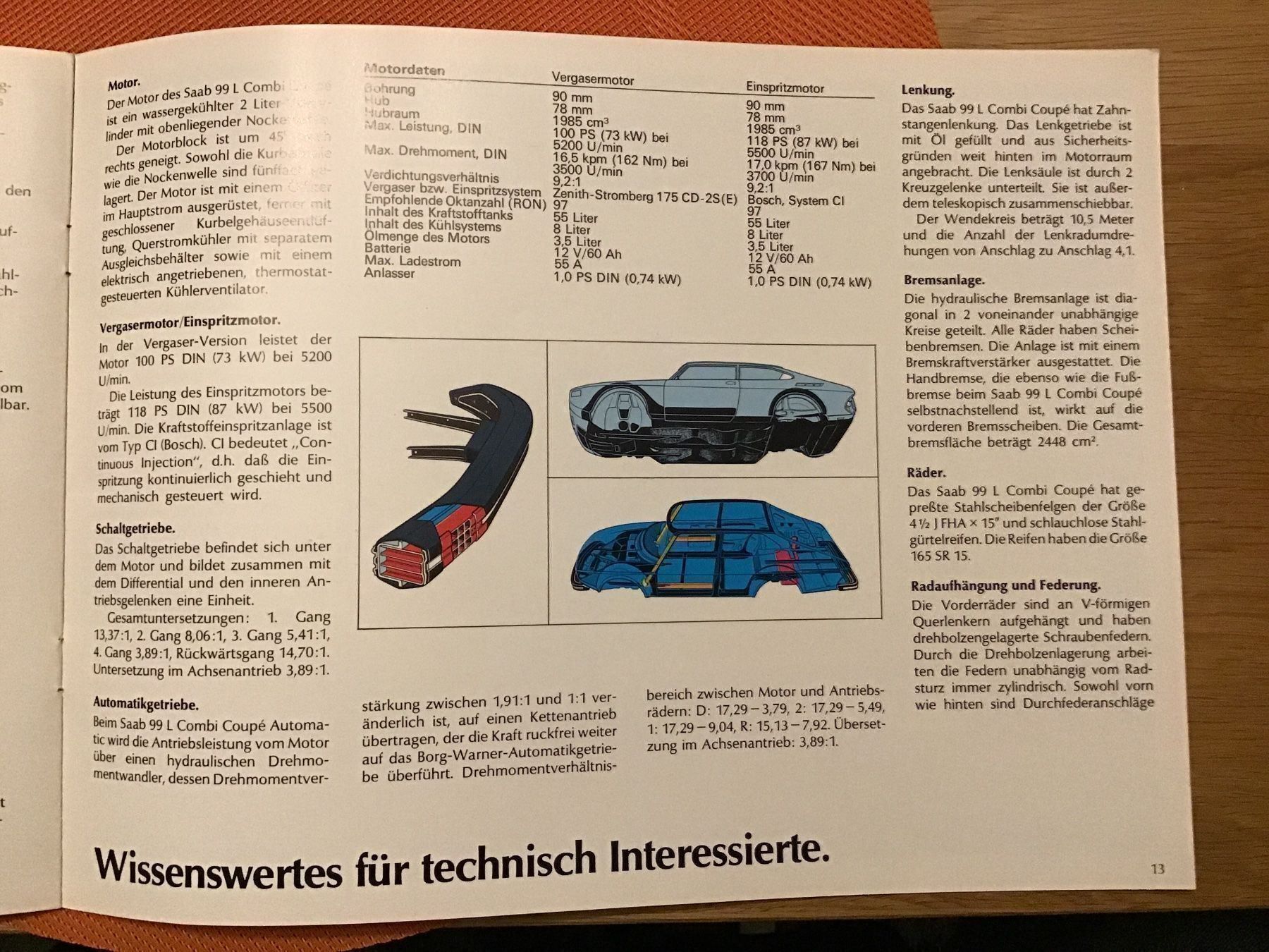 Saab Documenti: Saab 99 L Combi Coupé 1975 Prospekt – Usato da Scherzingen venduto da Starseller62 6
