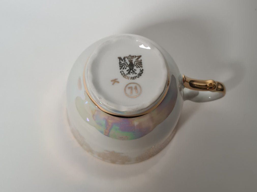 Geschirrsets: 2 Kaffee-/Teetassen Handmalerei mit Goldfarbe – Neu (gemäss Beschreibung) aus Frauenfeld von Purzli 4