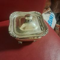 Silber Dose mit Deckel und Fuss, 20. Jahrhundert, Antik