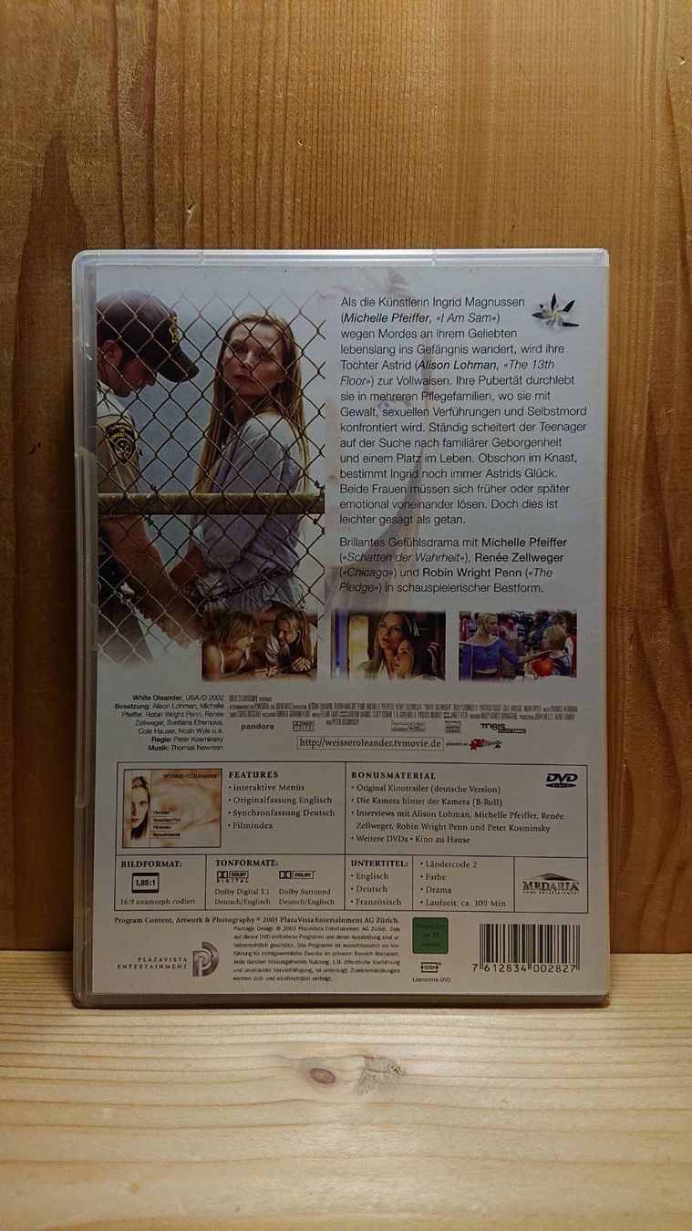 Tutti i DVDs: WEISSER OLEANDER DVD mit Michelle Pfeiffer – Usato da Wilderswil venduto da Exebub 1