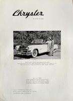 Chrysler Cars - Alte Werbung / Ancienne publicité 1952
