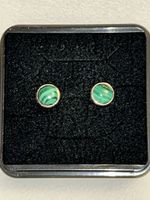 Süsse Malachit Ohrstecker, Vintage Look, Top Zustand