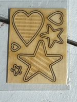 Holz-Dekoelemente "Stern und Herz" / P