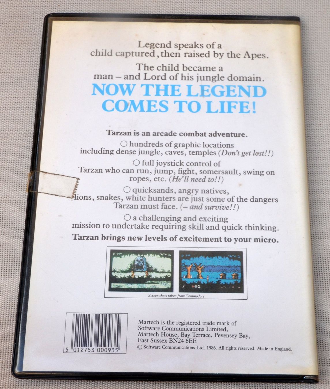 Commodore PC: COMMODORE 64 --  Tarzan  Disk / disque – Usato da Collonges venduto da arashee 2