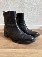 Bottines cuir noir vintage Alfredo Giantin, p. 39,5