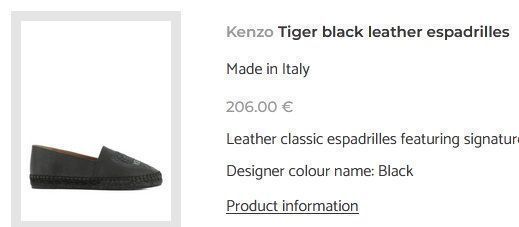 Kenzo Scarpe da donna: Espadrilles Kenzo Tigger  .38 – Usato da Collonges venduto da Auganien 2