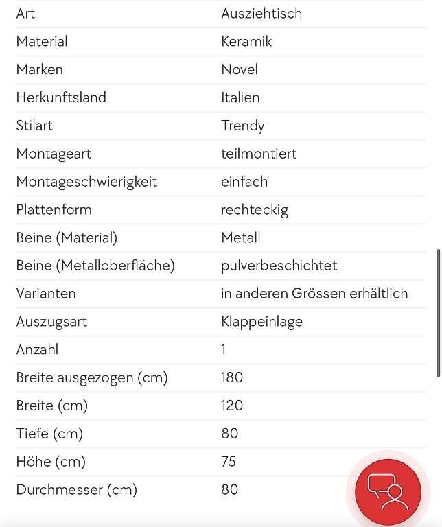 Pfister Tavoli: Ausziehtisch Teorema mit Keramikplatte – Usato da Rümlingen venduto da vanfreitag 4