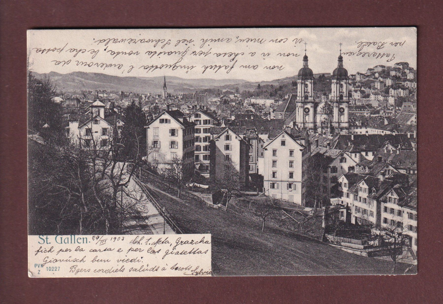 Cartoline postali: ST. GALLEN - Teilansicht - 1903 // Eckbug // – Usato da Pully venduto da nicecards