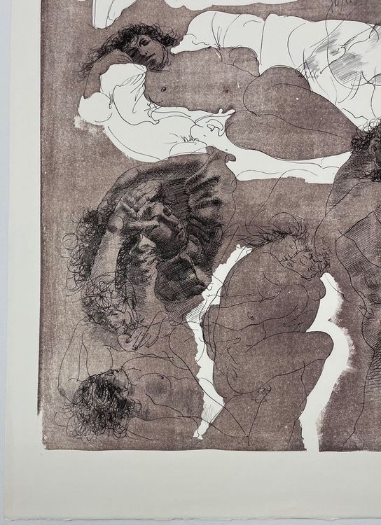 Hans Erni  grosse Lithographie im Druck signiert  Gr.76x56cm 7