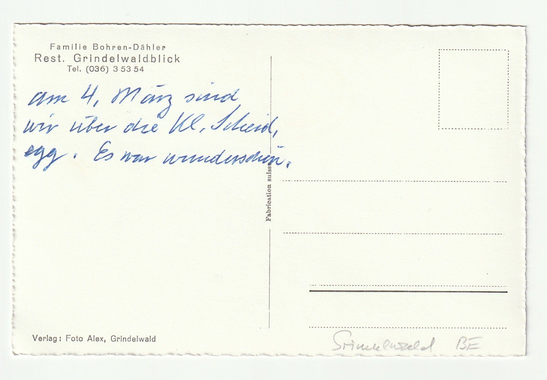 Foto & Immagini: Postkarte Restaurant Grindelwaldblick, Berner Alpen – Usato da St. Gallen venduto da Ricardo_Deals 1