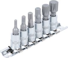 Bit-Einsatz-Satz, (1/4), Innenvielzahn (XZN) M4-M12, 6-tlg.