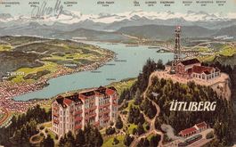 Vogelschau-AK Ütliberg, gelaufen 1909