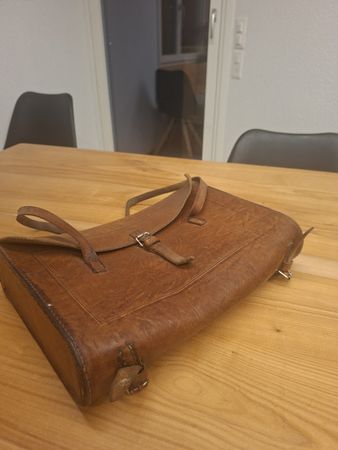 Nostalgischer Kinder Schulthek aus echt leder