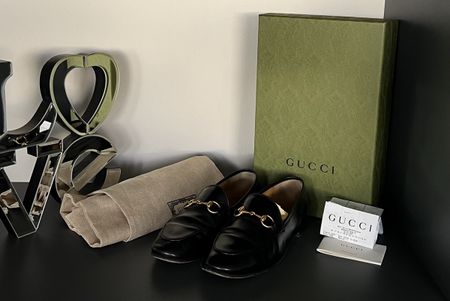 Gucci Jordaan Black Leather Loafer 37