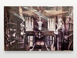 Leinwandbild 90 x 55 cm, biomechanisches Motiv, neu