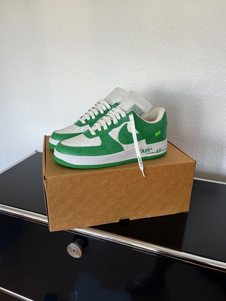 Louis Vuitton Herrenschuhe: Air Force 1 Louis Vuitton Green 9US – Neu und originalverpackt aus Genève von SG_73