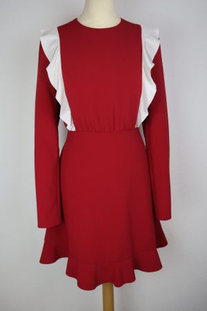 VALENTINO RED Rotes Kleid mit weissen Rüschen