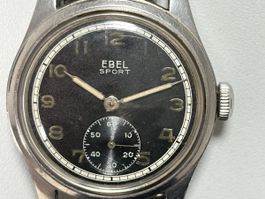 EBEL Sport Uhr schwarz Zifferblatt manuell aufgezogen