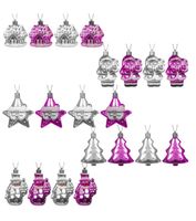 AKTION 20tlg Weihnachtskugeln Baumschmuck Set 5 Motive pink