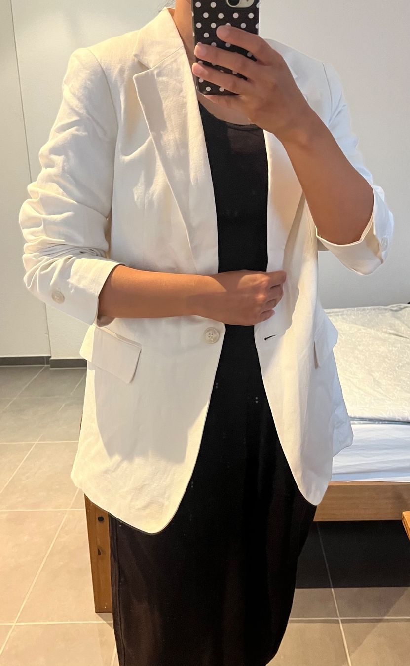 H&M Giacche: H&M Off-White Linen Blend Blazer Jacket - S – Usato da Zofingen venduto da lis_7xzz 1