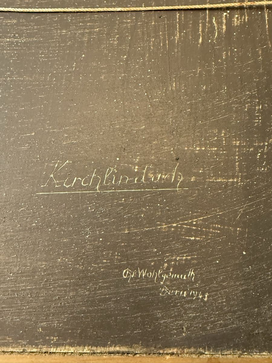 Dipinti: Ölgemälde Kirchlindach b. Bern von Wohlgenemuth 1949 – Usato da Grenchen venduto da swiss.antiques 8
